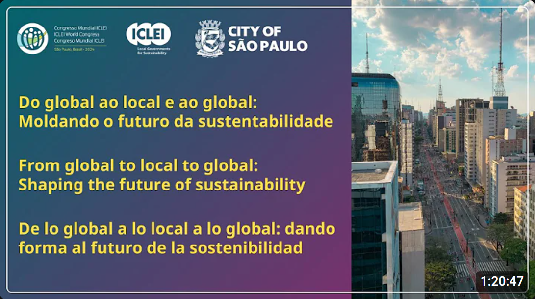 Cover image of the first slide in a presentation for ICLEI - from global to local to global