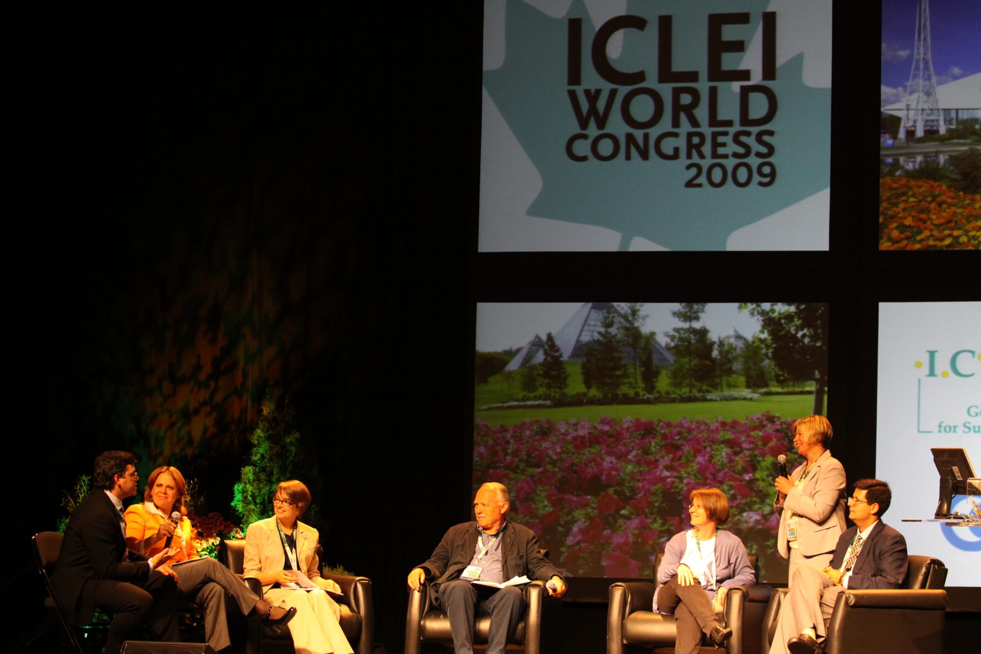 Panelists for the ICLEI World Congress on stage in 2009, sharing their expert advice and knowledge.