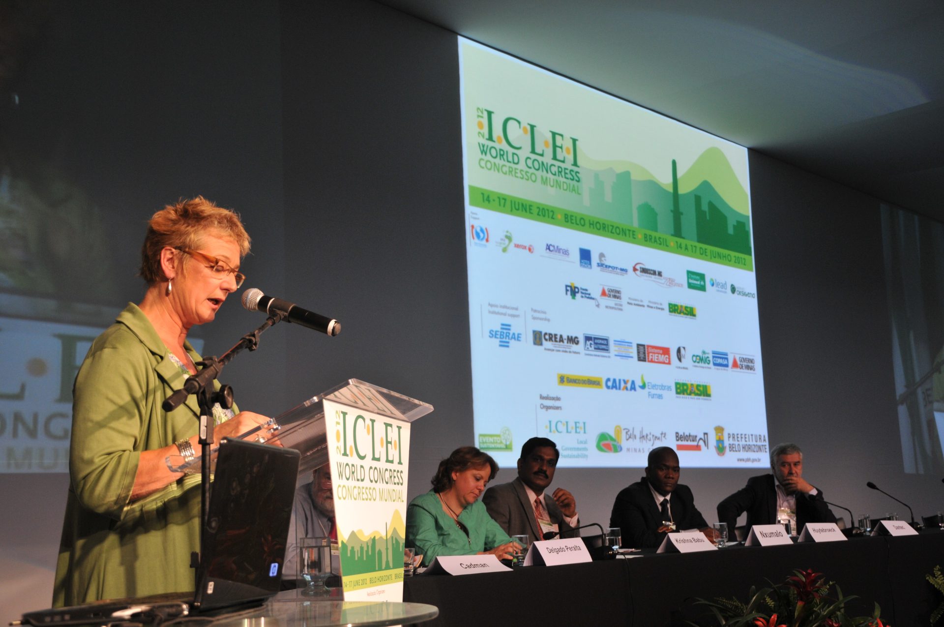 Panelists on stage at ICLEI 2012 sharing their expert knowledge with attendees.